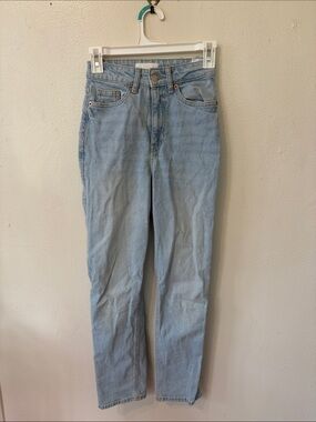 H&M Light Blue High-Waist Straight Jeans